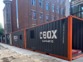 Walking and cycling tunnel at construction site | CBOX Containers