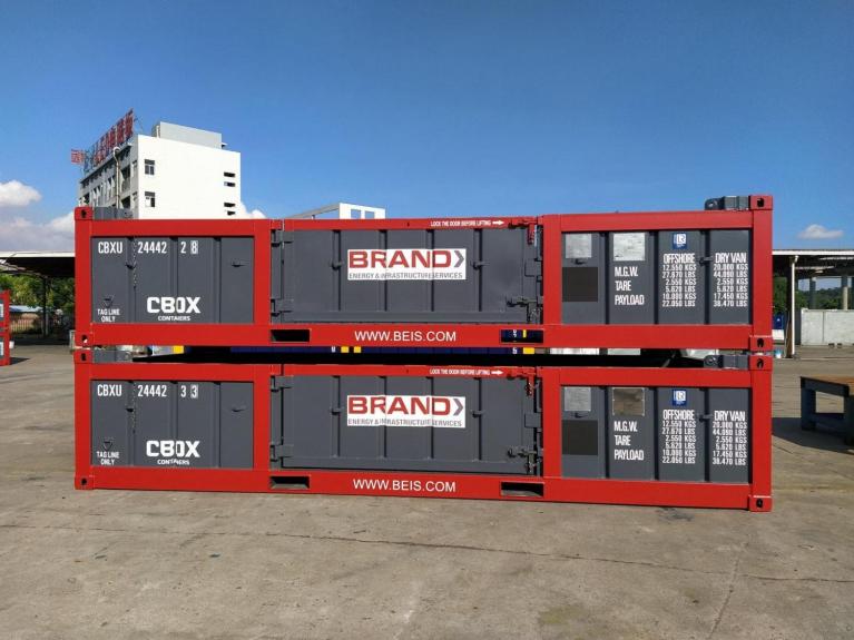 Halfhoge DNV containers in bedrijfskleuren | CBOX Containers