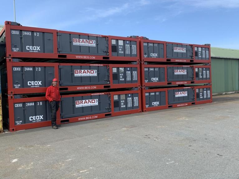 20ft Basket containers in branding BRAND Energy | CBOX Containers